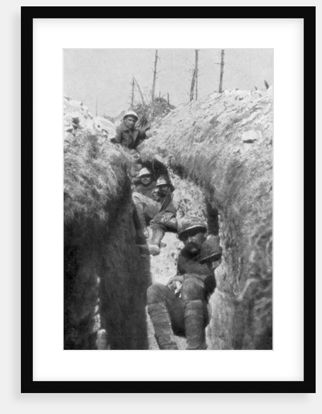 Stretcher-bearers in a trench, south of Cornillet, First World War by Anonymous