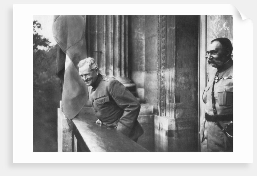 General Pershing on the balcony of the Hotel Crillon, Paris, First World War by Anonymous