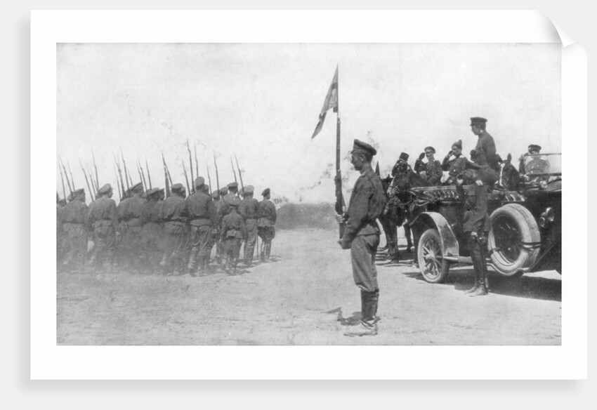 Russian troops parading in front of Alexander Kerensky, First World War, July 1917 by Anonymous