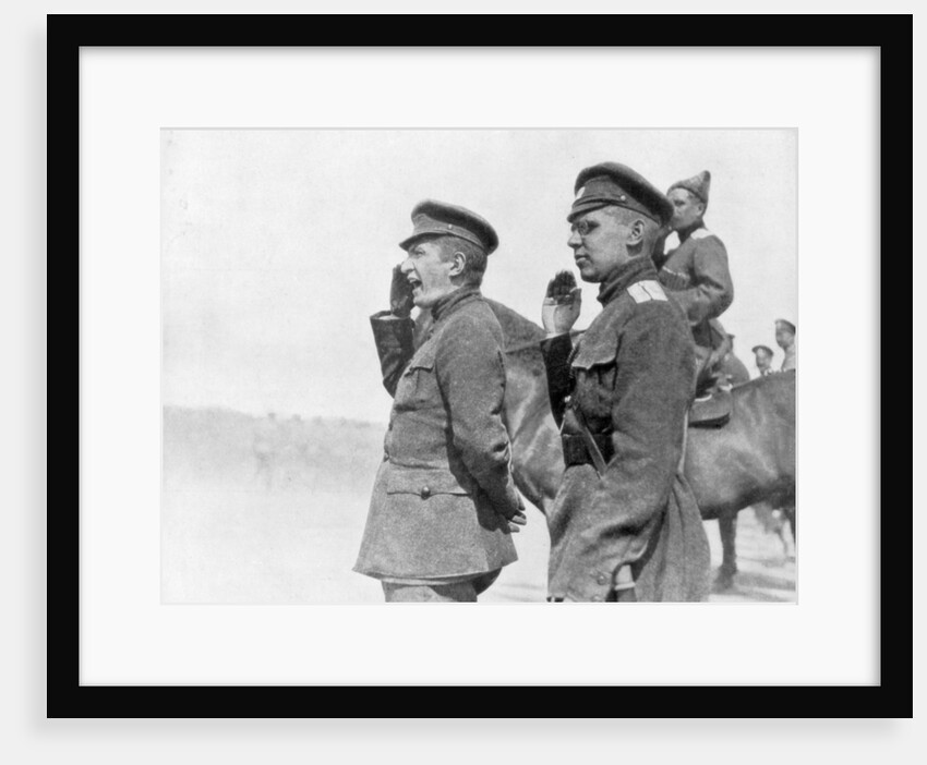 Alexander Kerensky during a review of Russian troops, First World War by Anonymous