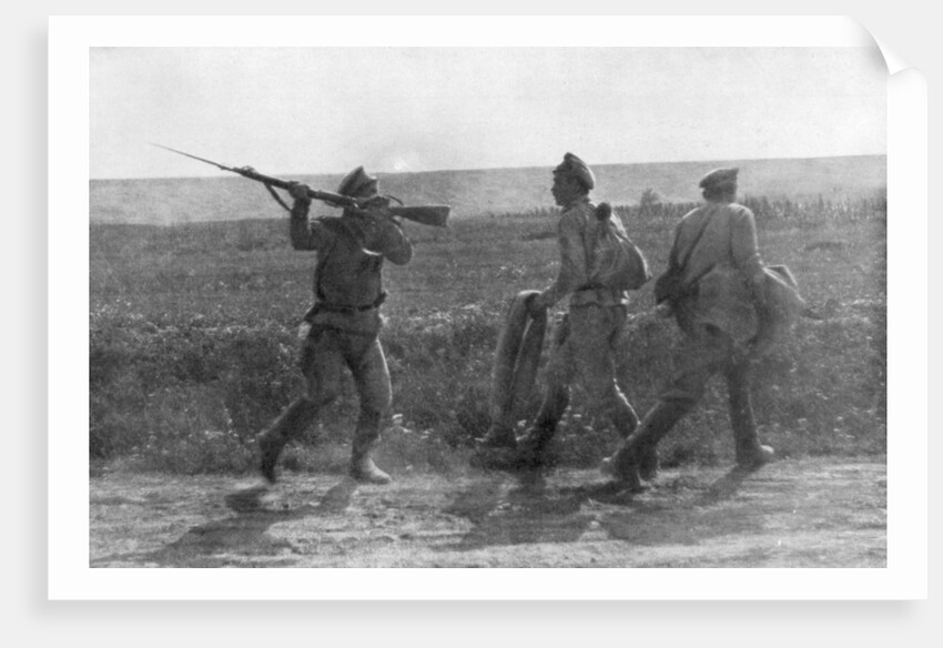 Russian soldier assaulting his retreating comrade, Ternopil, Ukraine, First World War by Anonymous