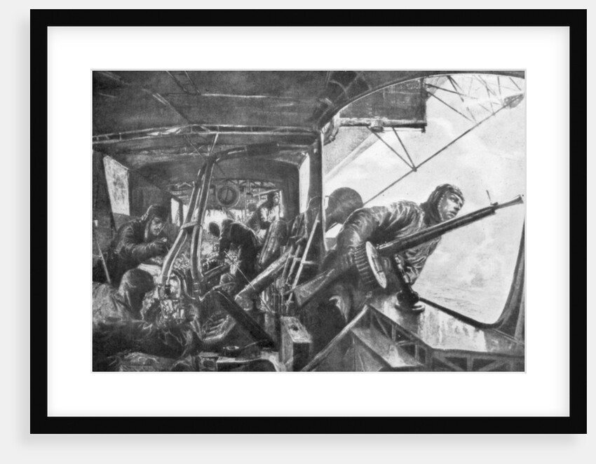 'On board a Zeppelin', German air fleet, First World War by Felix Schwormstadt