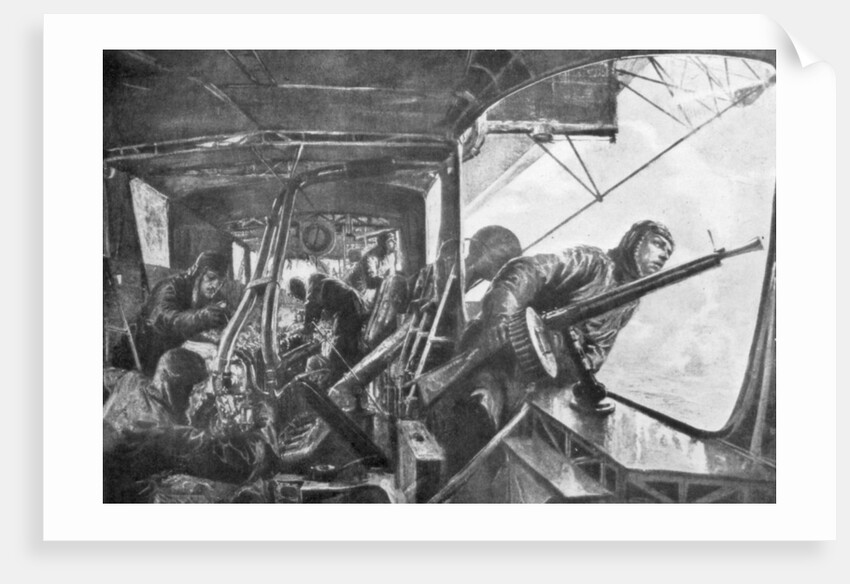 'On board a Zeppelin', German air fleet, First World War by Felix Schwormstadt