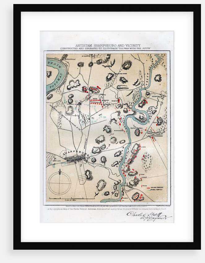 Map of Antietam, Sharpsburg and Vicinity, Maryland by Rae Smith