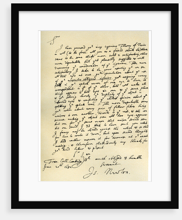 Letter from Sir Issac Newton to William Briggs by Isaac Newton