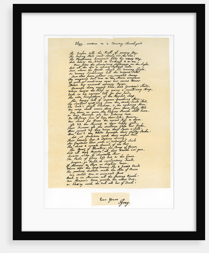 Elegy, written in a Country Churchyard by Thomas Gray