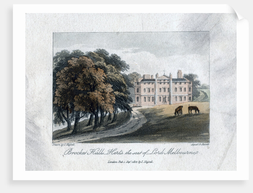 Brocket Hall, Herts, the seat of Lord Melbourne by Daniel Havell