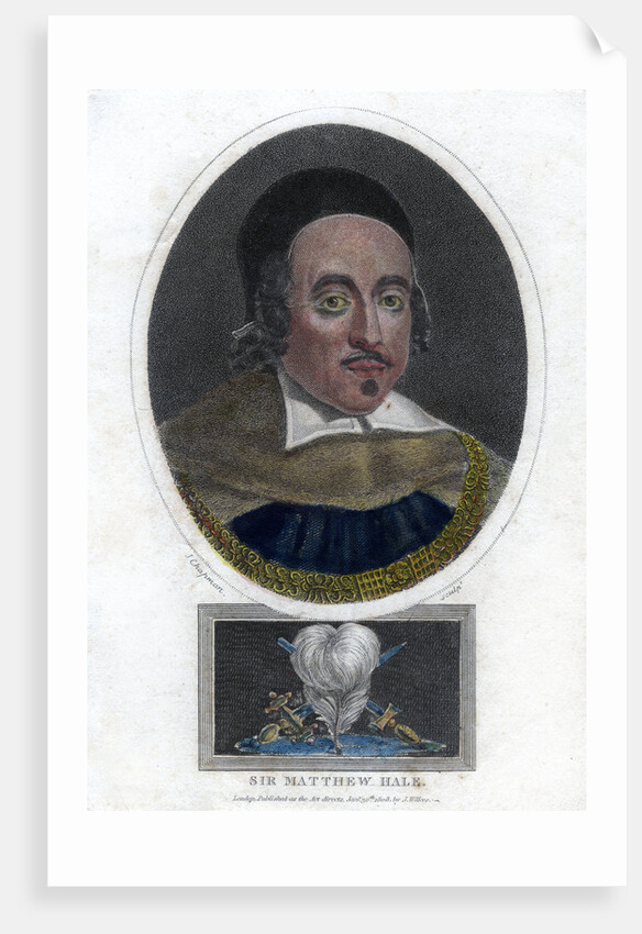 Sir Matthew Hale, 17th century Lord Chief Justice of England by J Chapman
