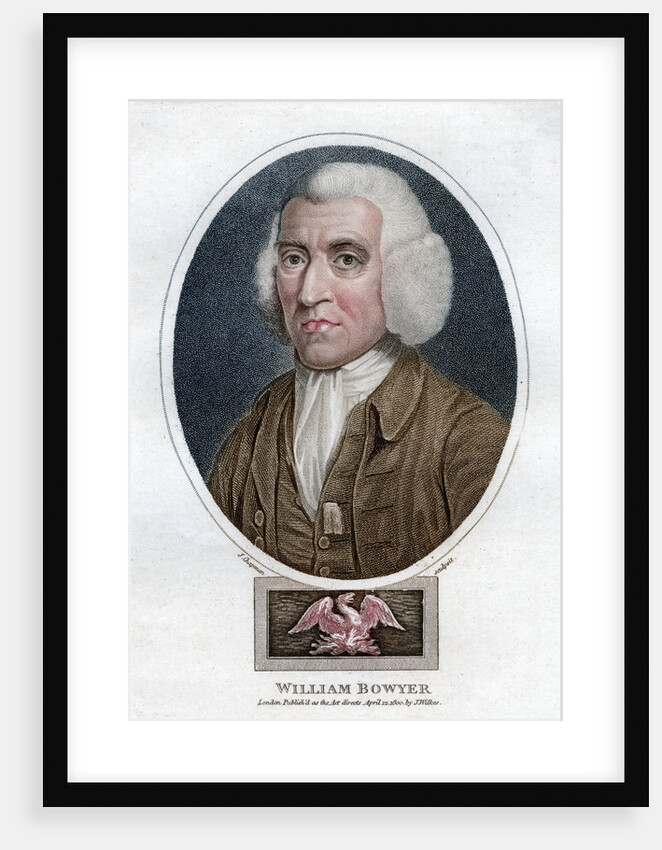 William Bowyer, 18th century English printer and literary editor by J Chapman