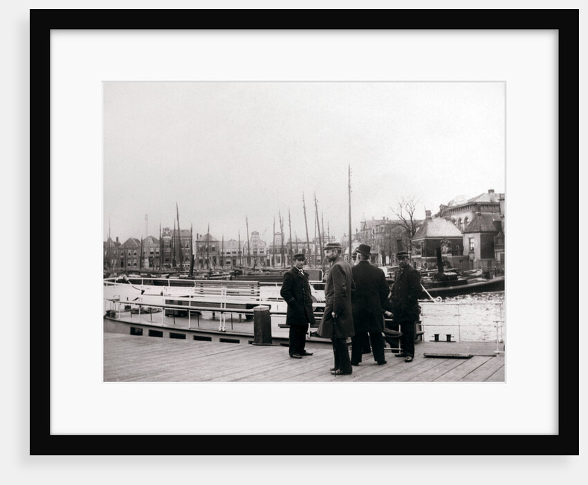 Men by a canal boat, Rotterdam by James Batkin