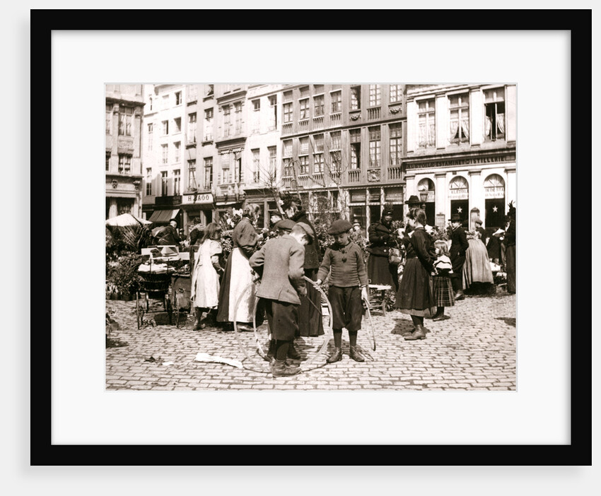 Boys with hoops at a market, Rotterdam by James Batkin
