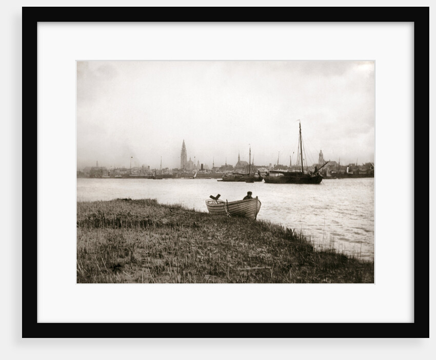 Rowing boat by a canal, Rotterdam by James Batkin