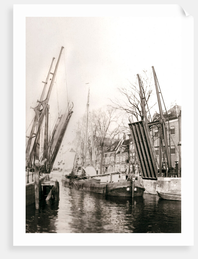 Canal bridge and boats, Dordrecht, Netherlands by James Batkin