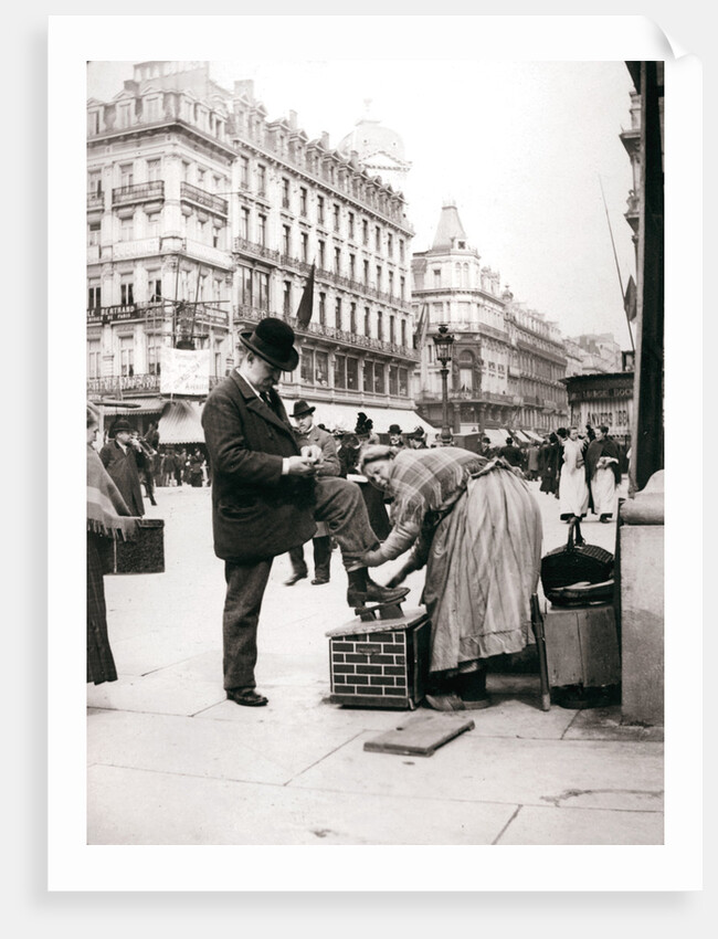 Woman polishing shoes, Brussels by James Batkin