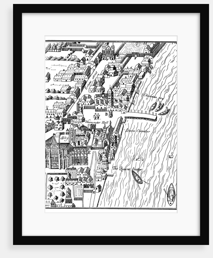 Bird's-eye view of the Palace of Westminster, London, c1560, (c1902-1905) by Anonymous