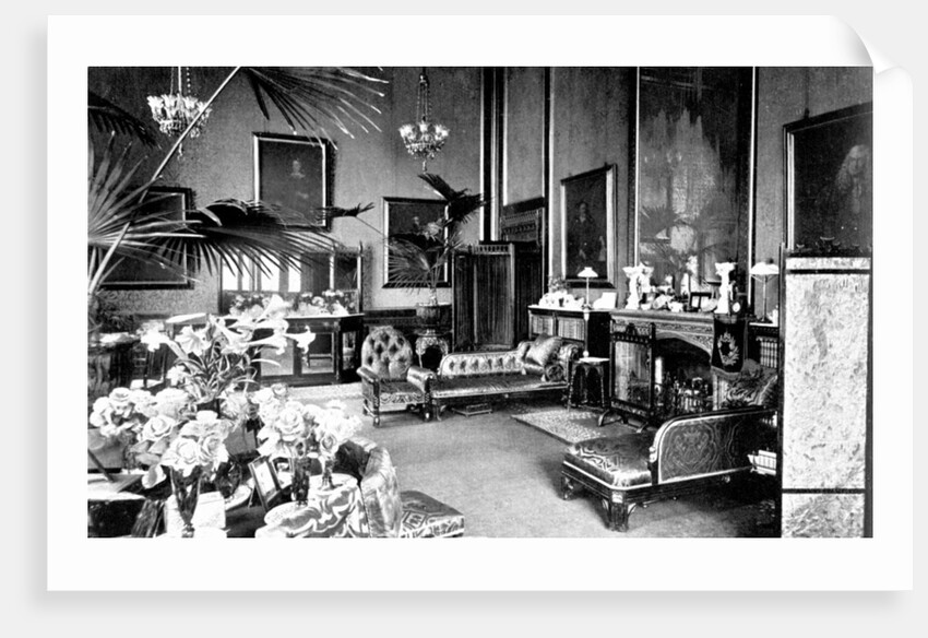 The Red Drawing Room in the Speaker's House, Palace of Westminster, London by Anonymous