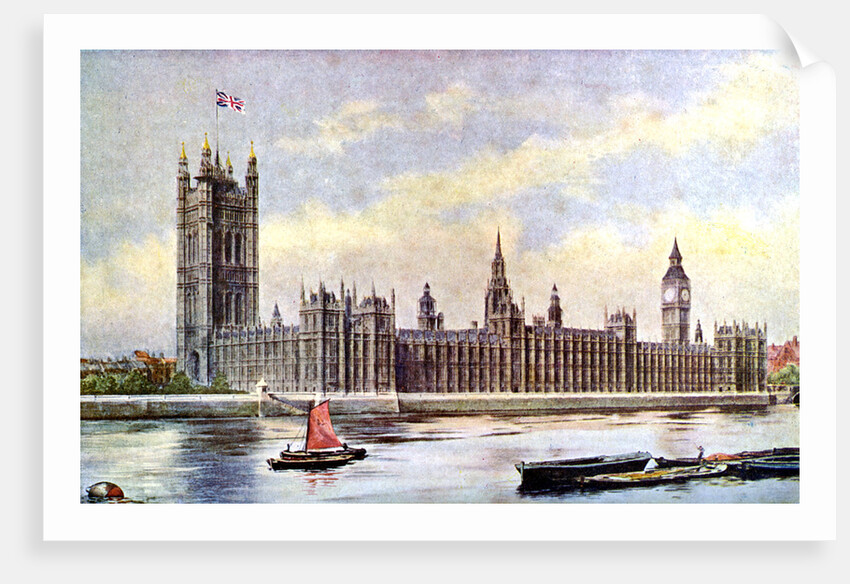 The Houses of Parliament from Lambeth Palace, Westminster, London by Anonymous