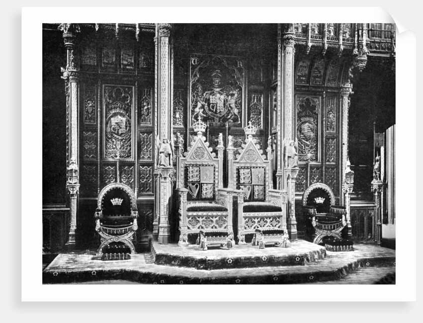 The Royal Throne, House of Lords, Westminster by John Benjamin Stone