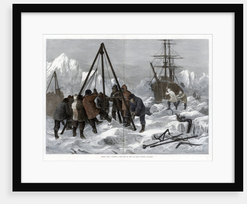 Arctic Life, Cutting a Way Out of the Ice from Winter Quarters by W Palmer