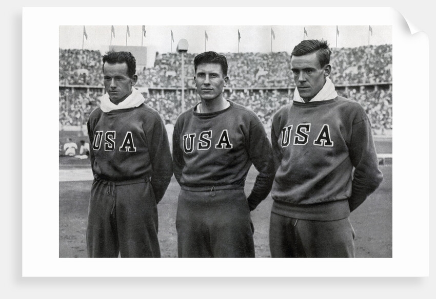 Robert Clark, Glenn Morris, John Parker, American decathletes, Berlin Olympics by Anonymous