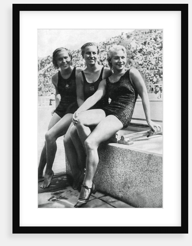 Medallists from the women's platform diving event, Berlin Olympics by Anonymous