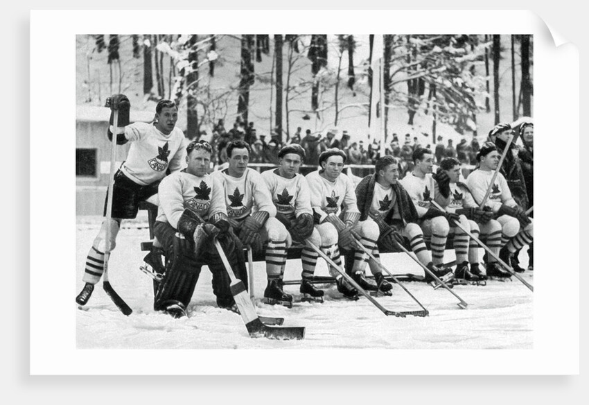 Canadian ice hockey team, Winter Olympic Games, Garmisch-Partenkirchen, Germany by Anonymous