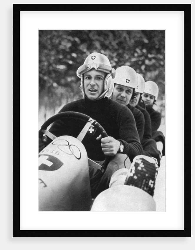 Swiss four man bobsleigh team, Winter Olympic Games, Garmisch-Partenkirchen, Germany by Anonymous