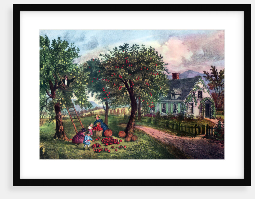 American Homestead in Autumn by Currier and Ives