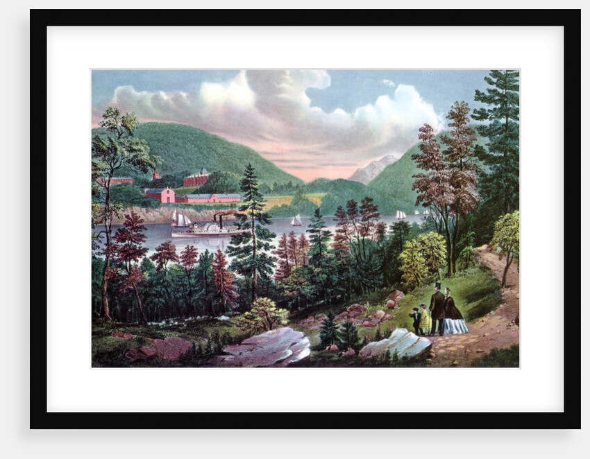 West Point, US Military Academy, from the opposite Shore by Currier and Ives