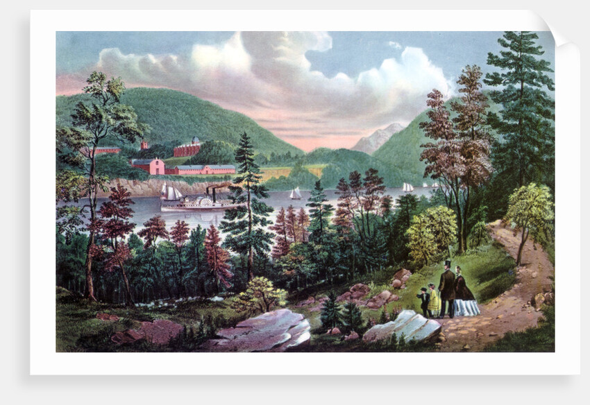 West Point, US Military Academy, from the opposite Shore by Currier and Ives