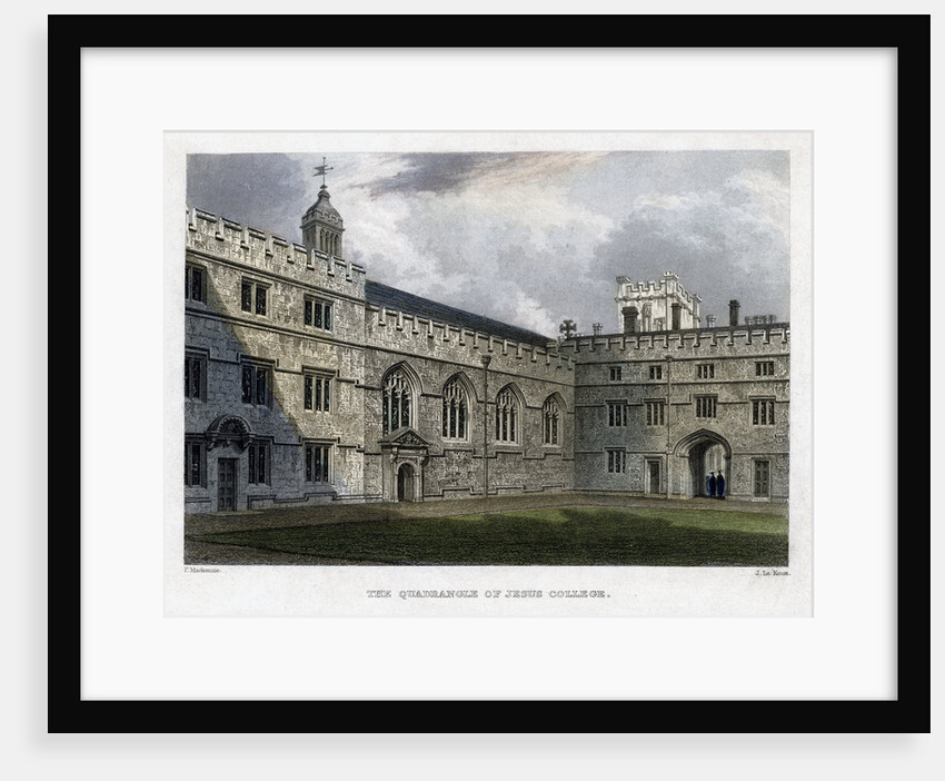 The Quadrangle of Jesus College, Oxford University by John Le Keux