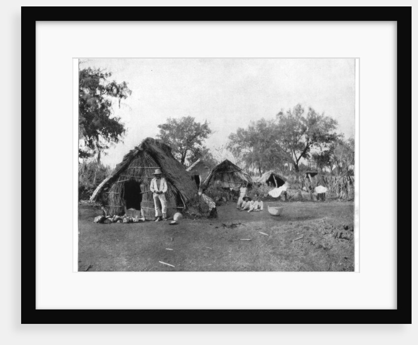 Straw cottages, Salamanca, Mexico by John L Stoddard