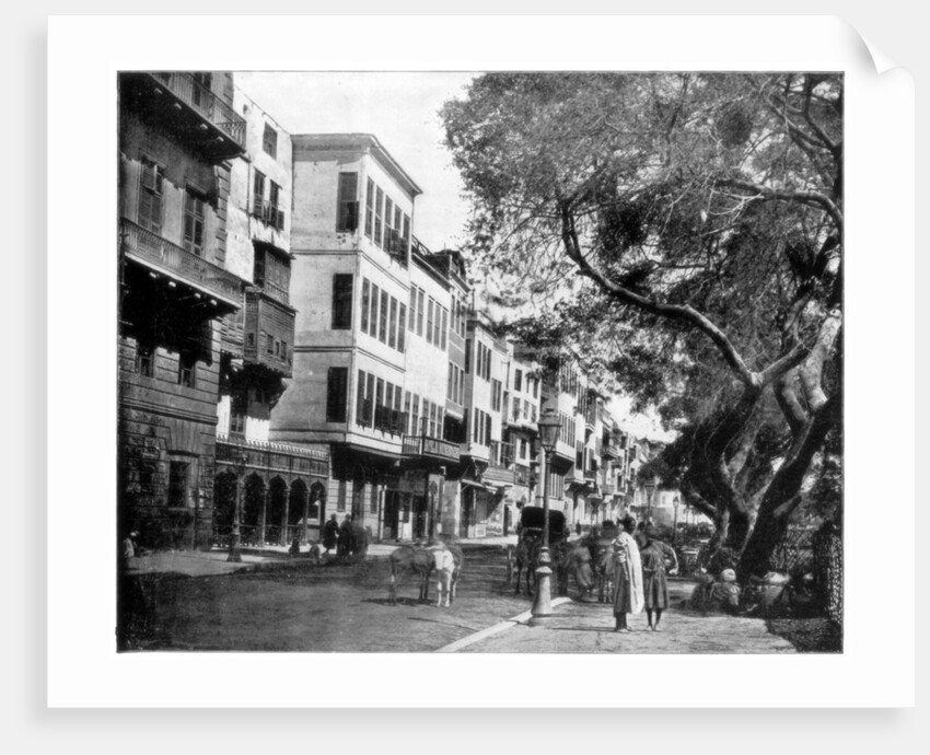 The Ezbekiyeh and Street Scene, Cairo, Egypt by John L Stoddard