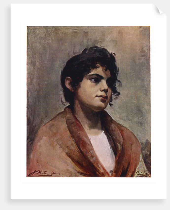 Study of an Italian girl's head by J Muntz