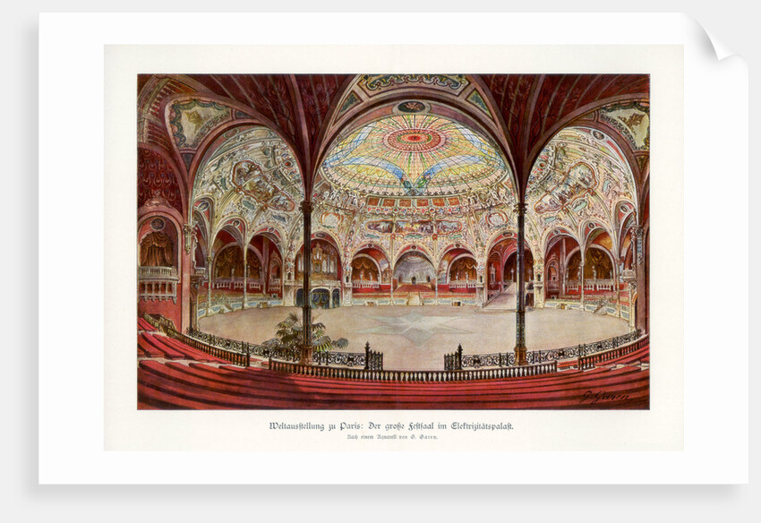 The Great Ballroom in the Palace of Electricity, Paris World Exposition by G Garen