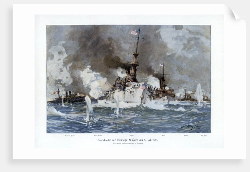 Battle of Santiago de Cuba by Willy Stower