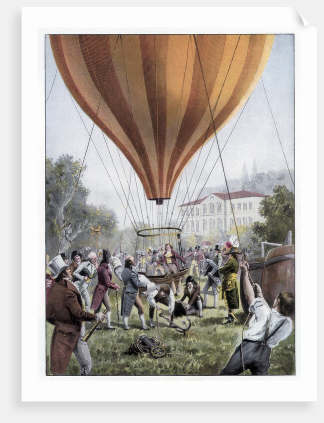 Joseph Louis Gay-Lussac's hot air balloon ascent, Paris, September 1804 by Anonymous