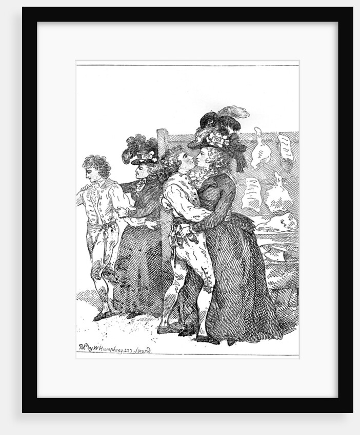 'The Two Patriotic Duchesses on their canvass requesting the favour of an early poll,' 1784 by Thomas Rowlandson