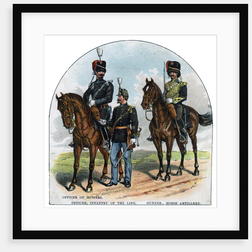 Officer of Hussars, Officer, infantry of the Line, Gunner, horse artillery by Anonymous