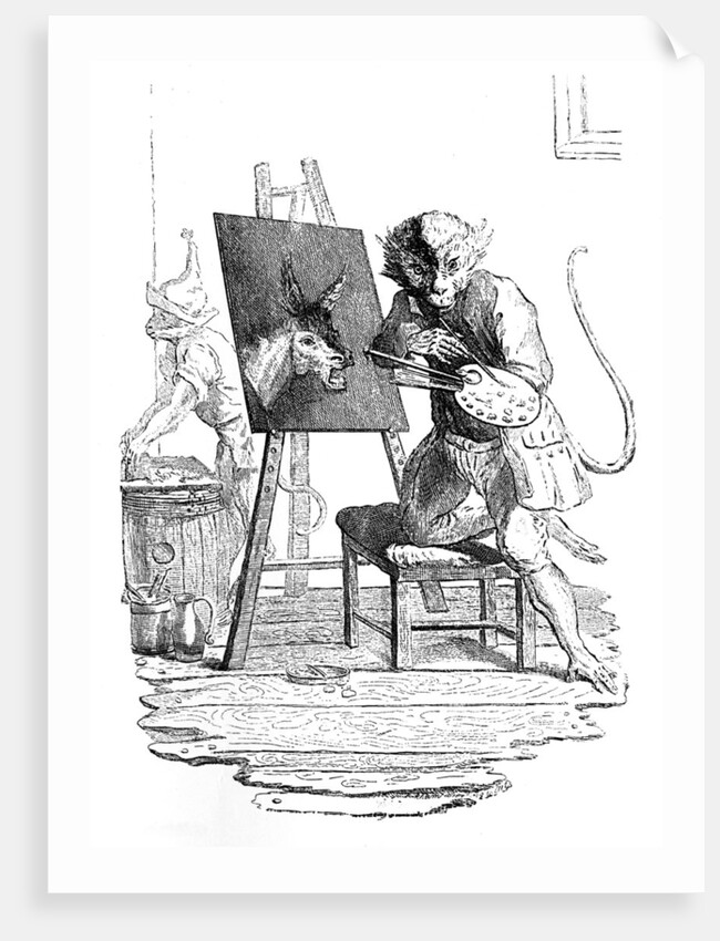 An Ape painting an Ass by George Bickham