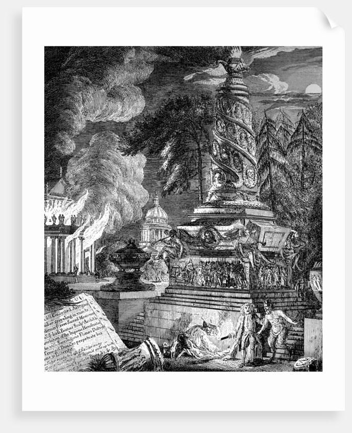 The burning of the Temple at Ephesus by Paul Sandby