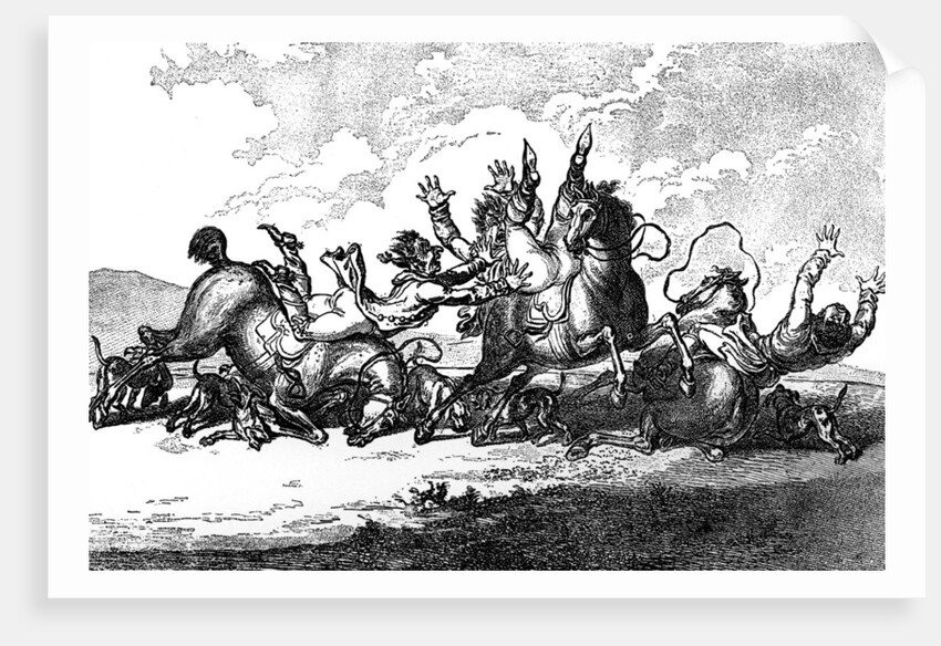 Hounds throwing off by Henry William Bunbury