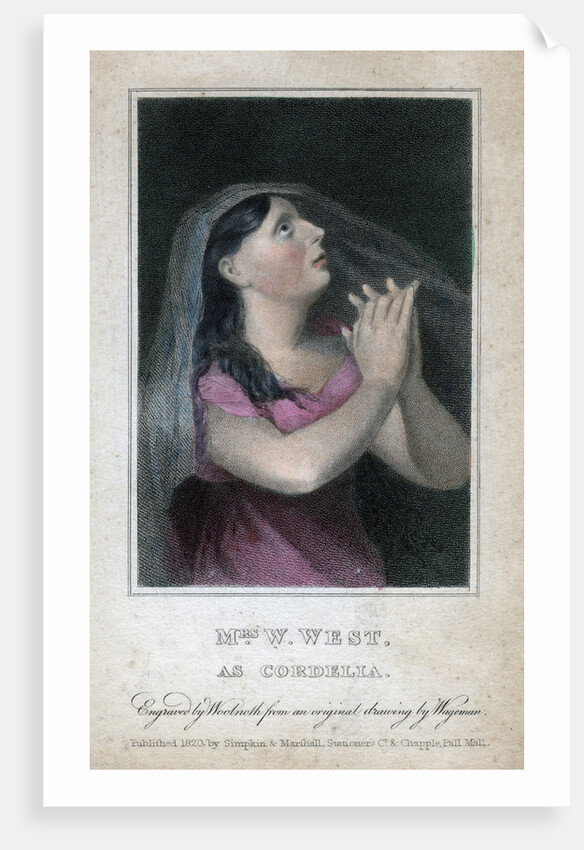 Mrs W West as Cordelia by Woolnoth