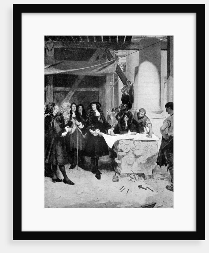 Charles II visiting Sir Christopher Wren during the building of St Paul's Cathedral, London by John Seymour Lucas