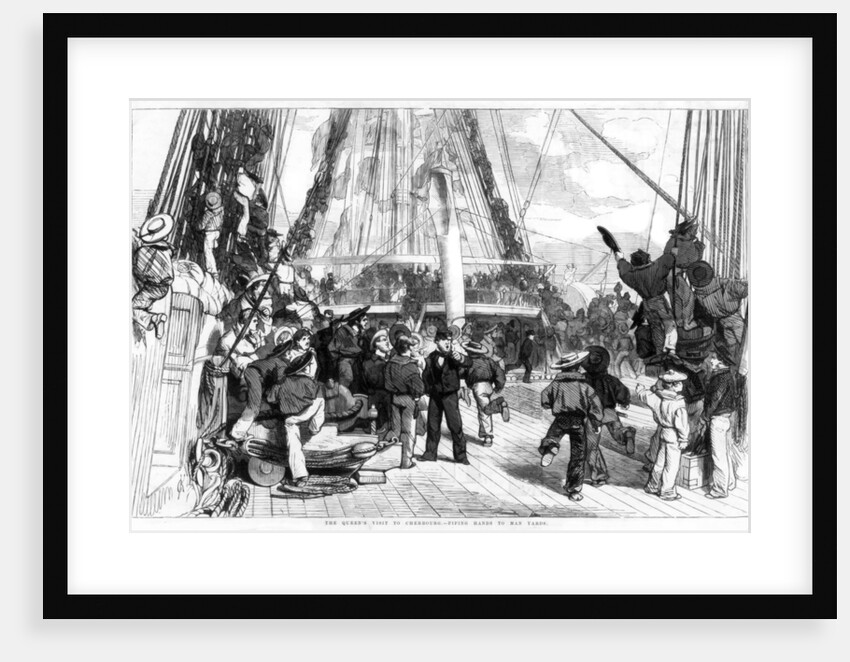 The Queen's Visit to Cherbourg - Piping Hands to Man Yards by Anonymous