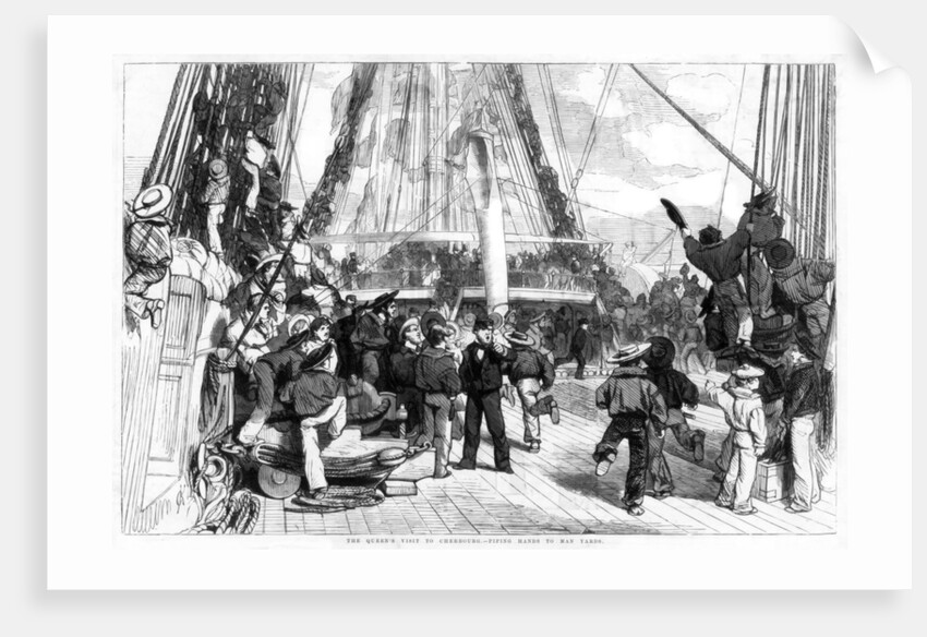 The Queen's Visit to Cherbourg - Piping Hands to Man Yards by Anonymous