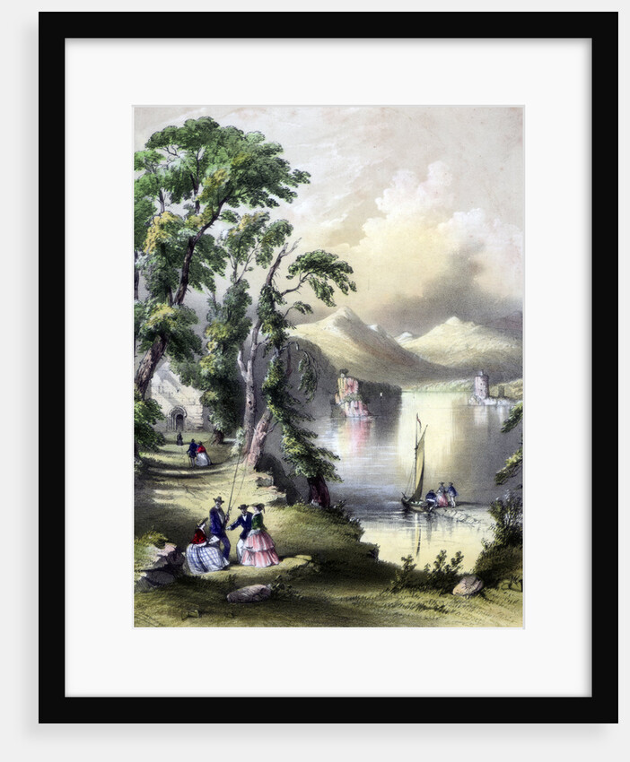 The Lake of Killarney with the ruins of Innisfallen Abbey, Ireland by John Brandard