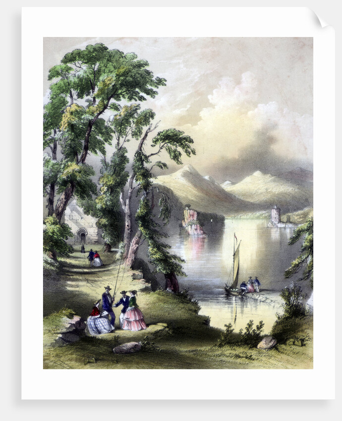 The Lake of Killarney with the ruins of Innisfallen Abbey, Ireland by John Brandard