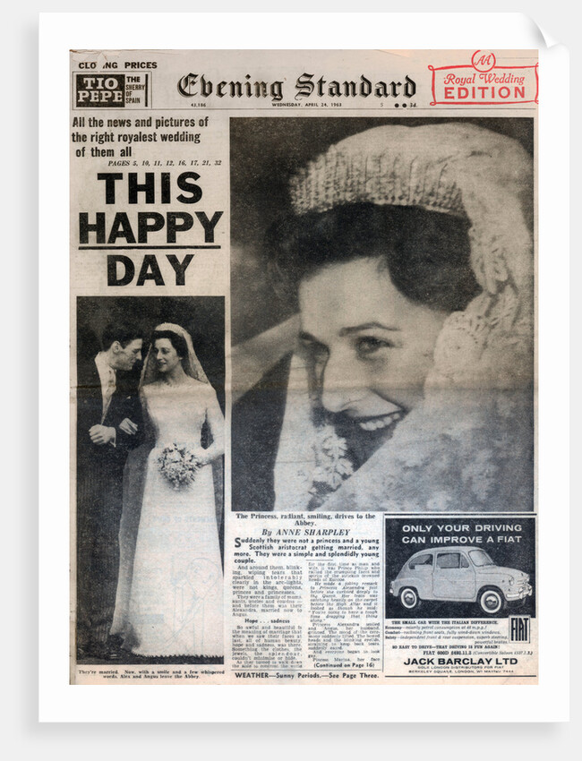 Marriage of Princess Alexandra and Angus Ogilvy by Anonymous