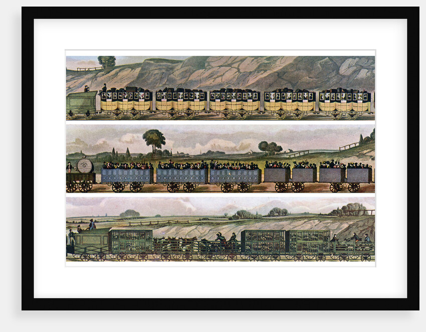 'Early railway Coaches', the Liverpool and Manchester Railway, England, 1831, (c1900-1920) by Anonymous